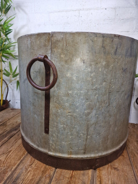 XL Large Round Galvanised Metal Feeder Trough Garden Planter Tub Wildlife Pond