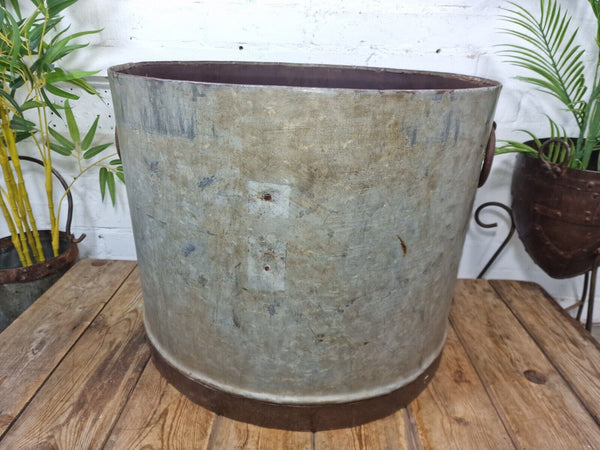 XL Large Round Galvanised Metal Feeder Trough Garden Planter Tub Wildlife Pond