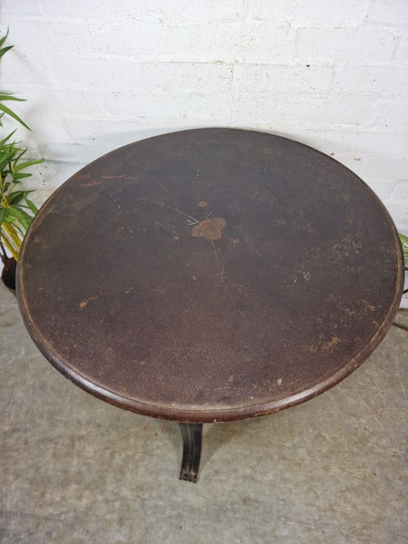 Vintage Adjustable Iron Metal Round Cafe Bistro Bar Patio Garden Crank Table