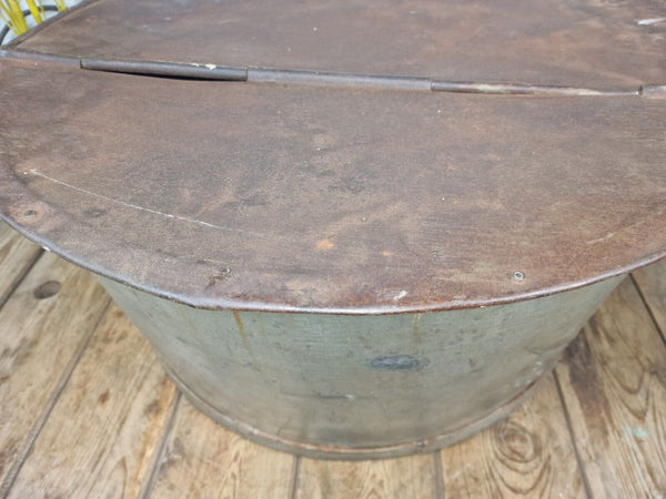 Large Vintage Military Galvanised Wildlife Pond Garden Planter Trough Log Basket