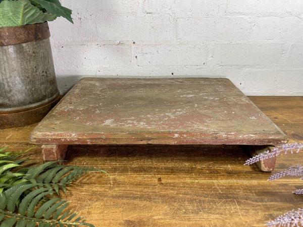 Vintage Rustic Solid Wooden Serving Platter Tray Table Stand Chopping Board