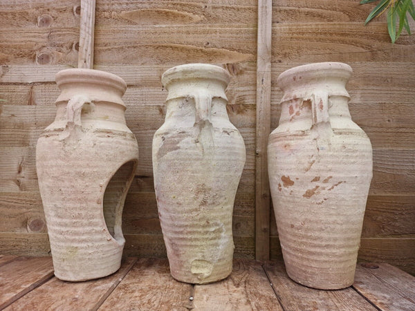 Rustic Hand Made Mediterranean Terracotta Greek Amphora Olive Jar Planter Pot
