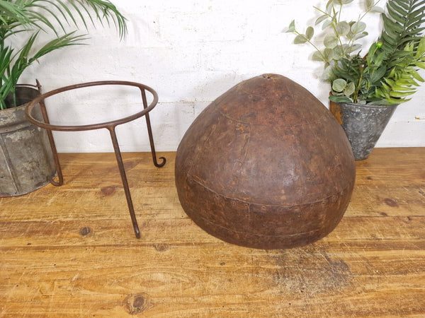 Large Heavy Duty Riveted Iron Indian Kadai Fire Pit Garden Planter Drinks Cooler