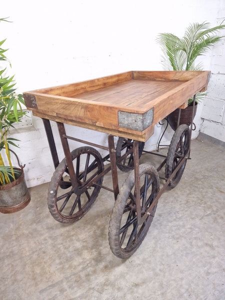 Vintage Indian Reclaimed Market Cart Garden Florist Retail Wedding Display Stand