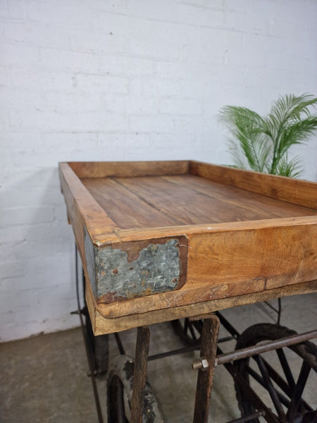 Vintage Indian Reclaimed Market Cart Garden Florist Retail Wedding Display Stand