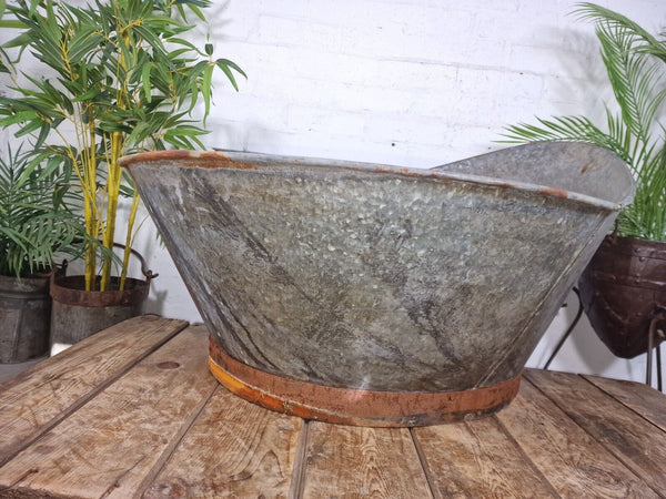 Rustic Reclaimed Galvanised Metal Hip Slipper Bath Garden Planter Drinks Cooler
