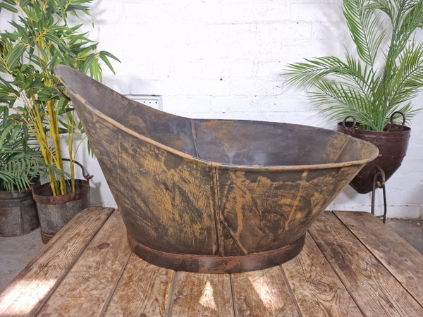 Rustic Reclaimed Galvanised Metal Hip Slipper Bath Garden Planter Drinks Cooler