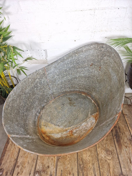 Rustic Reclaimed Galvanised Metal Hip Slipper Bath Garden Planter Drinks Cooler