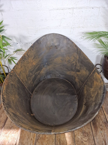 Rustic Reclaimed Galvanised Metal Hip Slipper Bath Garden Planter Drinks Cooler