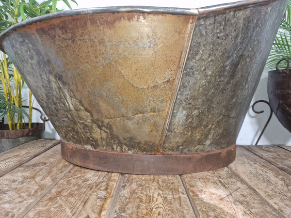 Rustic Reclaimed Galvanised Metal Hip Slipper Bath Garden Planter Drinks Cooler