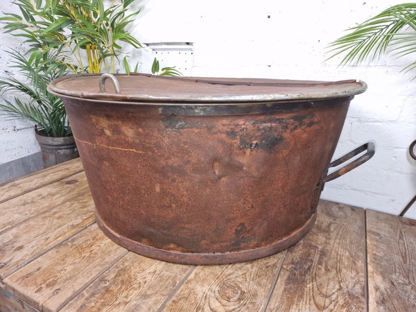 XL Large Round Galvanised Metal Feeder Trough Garden Planter Tub Wildlife Pond