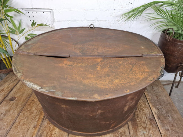 XL Large Round Galvanised Metal Feeder Trough Garden Planter Tub Wildlife Pond
