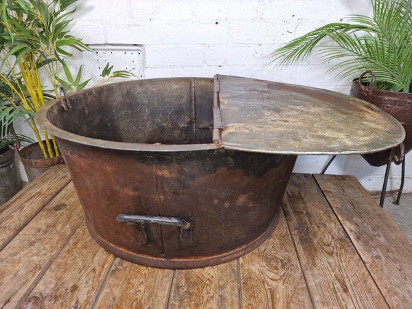 XL Large Round Galvanised Metal Feeder Trough Garden Planter Tub Wildlife Pond