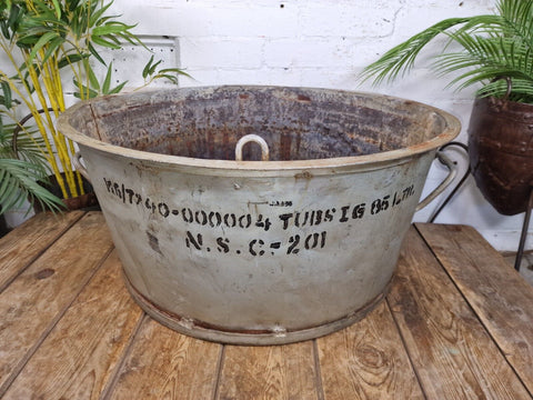 XL Large Round Galvanised Metal Feeder Trough Garden Planter Tub Wildlife Pond