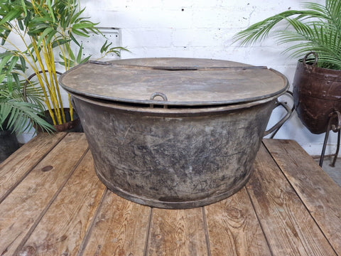 XL Large Round Galvanised Metal Feeder Trough Garden Planter Tub Wildlife Pond
