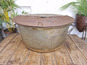 XL Large Round Galvanised Metal Feeder Trough Garden Planter Tub Wildlife Pond