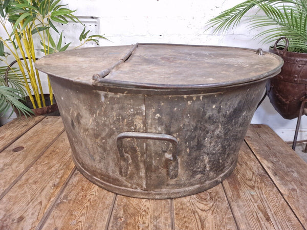 XL Large Round Galvanised Metal Feeder Trough Garden Planter Tub Wildlife Pond