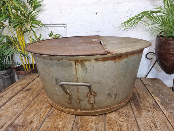 XL Large Round Galvanised Metal Feeder Trough Garden Planter Tub Wildlife Pond