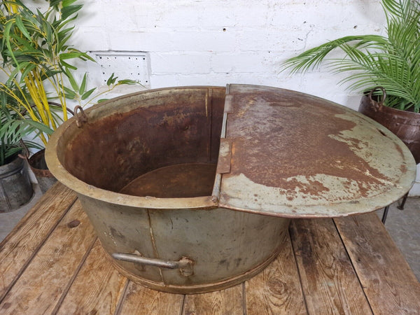 XL Large Round Galvanised Metal Feeder Trough Garden Planter Tub Wildlife Pond