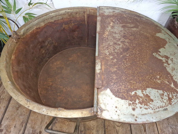 XL Large Round Galvanised Metal Feeder Trough Garden Planter Tub Wildlife Pond