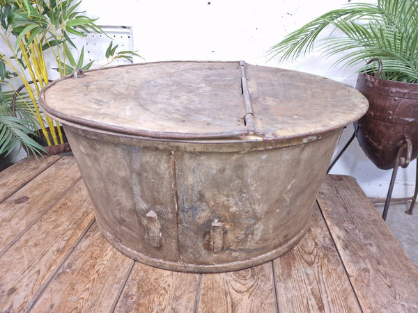XL Large Round Galvanised Metal Feeder Trough Garden Planter Tub Wildlife Pond