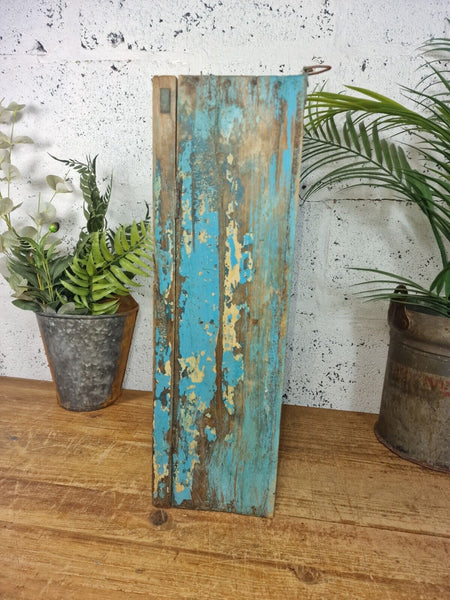 Old Vintage Rustic Indian Wooden Bathroom Glazed Mirrored Wall Cabinet