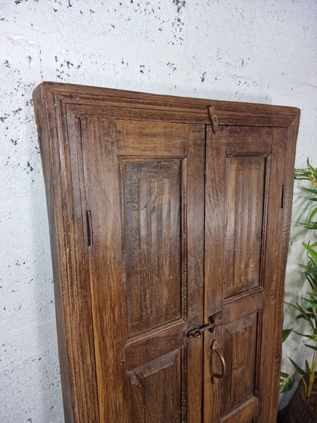 Large Antique Indian Colonial Solid Wooden Window Shutters Wall Garden Mirror