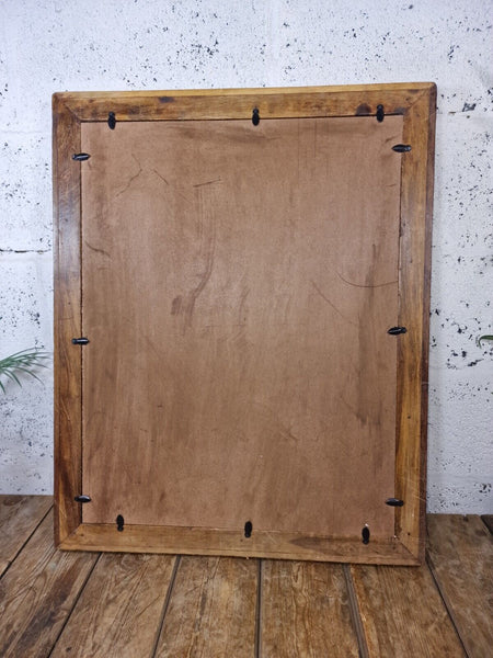 Large Antique Indian Colonial Solid Wooden Window Shutters Wall Garden Mirror