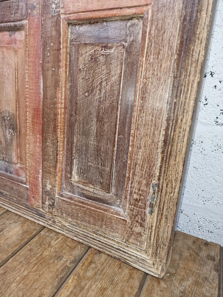 Large Antique Indian Colonial Solid Wooden Window Shutters Wall Garden Mirror
