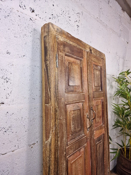 Large Antique Indian Colonial Solid Wooden Window Shutters Wall Garden Mirror