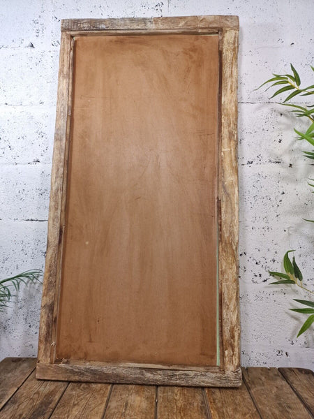 Large Antique Indian Colonial Solid Wooden Window Shutters Wall Garden Mirror