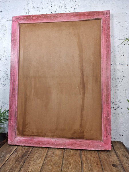 Large Reclaimed Vintage Indian Wooden Wall Window Frame Mirror Home Garden Decor