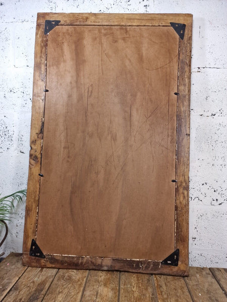Large Antique Indian Colonial Solid Wooden Window Shutters Wall Garden Mirror