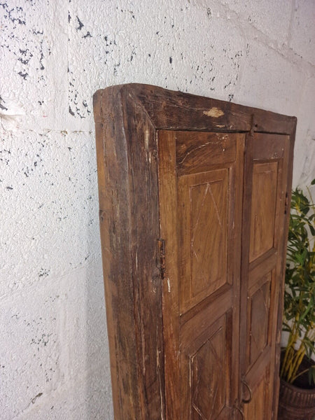Large Antique Indian Colonial Solid Wooden Window Shutters Wall Garden Mirror
