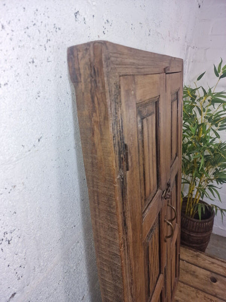 Large Antique Indian Colonial Solid Wooden Window Shutters Wall Garden Mirror