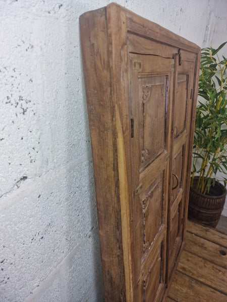 Large Antique Indian Colonial Solid Wooden Window Shutters Wall Garden Mirror