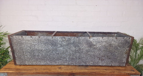 Large Vintage Reclaimed Galvanised 5ft Feeder Planter Trough Garden Planter Tub