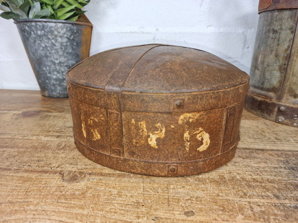 Antique Rustic Hand Forged Riveted Iron Metal Bowl Dish Herb Garden Planter