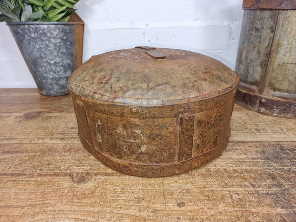 Antique Rustic Hand Forged Riveted Iron Metal Bowl Dish Herb Garden Planter