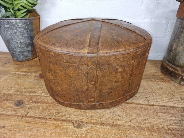 Antique Rustic Hand Forged Riveted Iron Metal Bowl Dish Herb Garden Planter