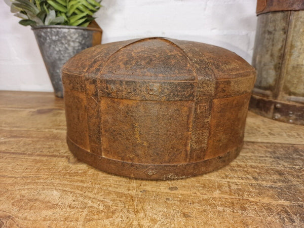 Antique Rustic Hand Forged Riveted Iron Metal Bowl Dish Herb Garden Planter