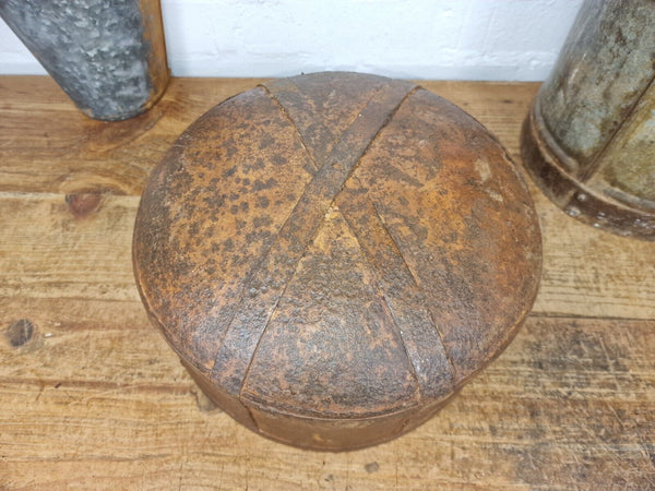 Antique Rustic Hand Forged Riveted Iron Metal Bowl Dish Herb Garden Planter