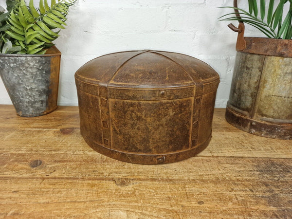 Antique Rustic Hand Forged Riveted Iron Metal Bowl Dish Herb Garden Planter