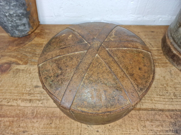 Antique Rustic Hand Forged Riveted Iron Metal Bowl Dish Herb Garden Planter
