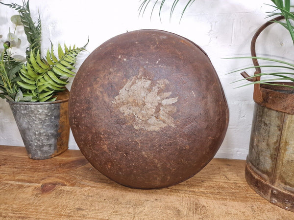 Old Vintage Rustic Original Indian Heavy Iron Metal Lota Water Vessel Pot Vase