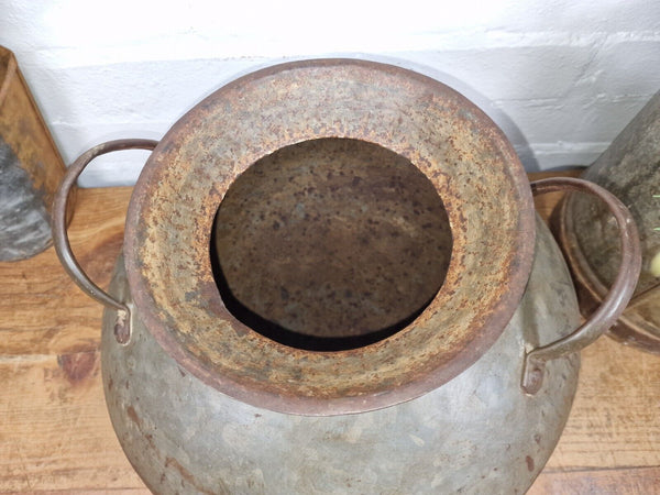 Old Vintage Rustic Original Indian Heavy Iron Metal Lota Water Vessel Pot Vase