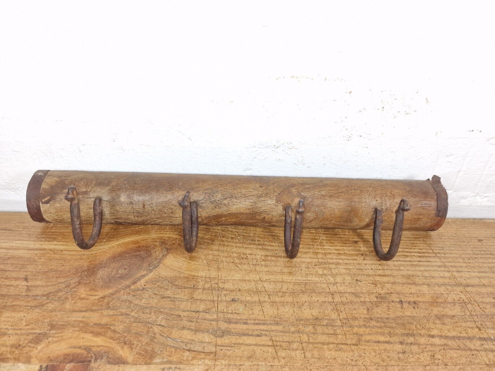 Vintage Reclaimed Indian Hand Carved Architectural Wooden Coat Hat Wall Hooks