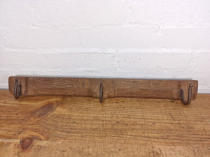 Vintage Reclaimed Indian Hand Carved Architectural Wooden Coat Hat Wall Hooks