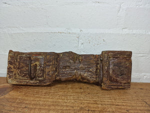 Vintage Reclaimed Indian Hand Carved Architectural Wooden Coat Hat Wall Hooks