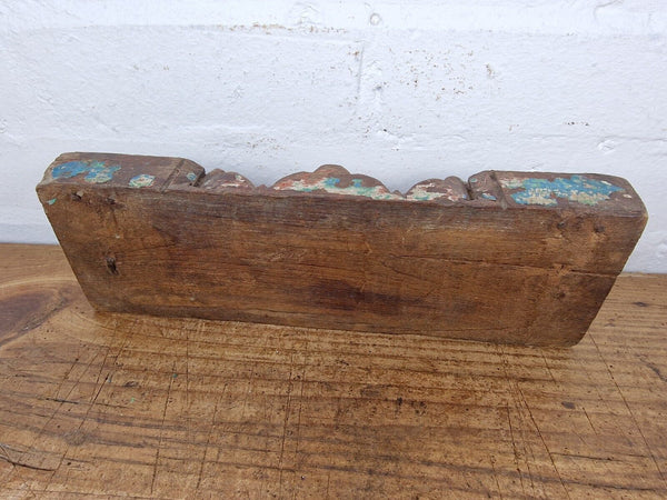 Vintage Reclaimed Indian Hand Carved Architectural Wooden Coat Hat Wall Hooks
